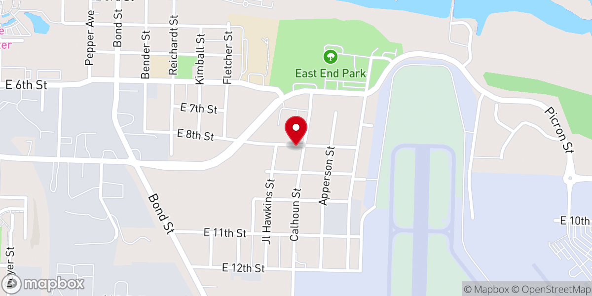 Map showing location of New Grace Baptist Church