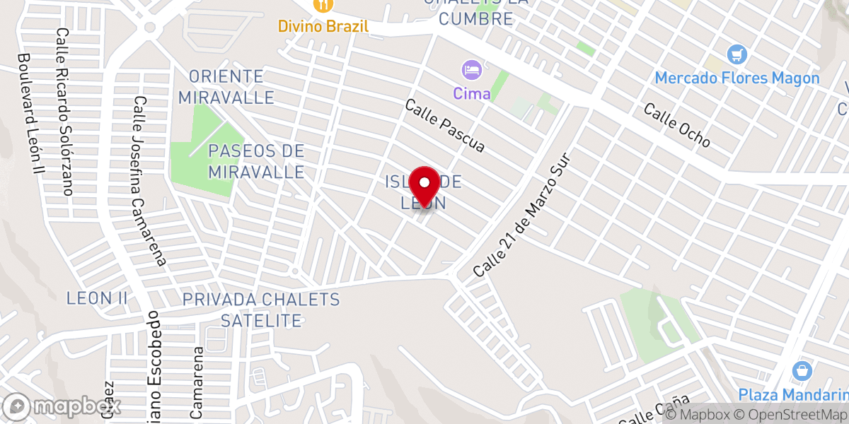 Map showing location of Templo Cristo Misionero