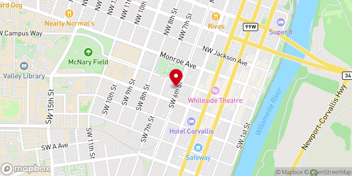 Map showing location of First Christian Church