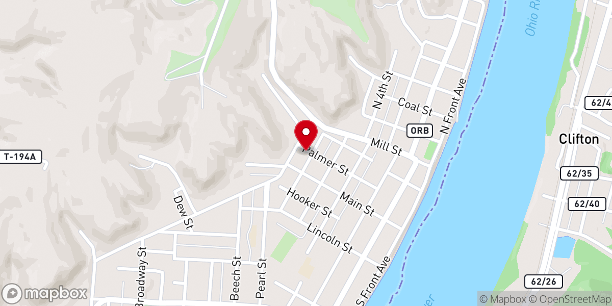 Map showing location of First Baptist Church