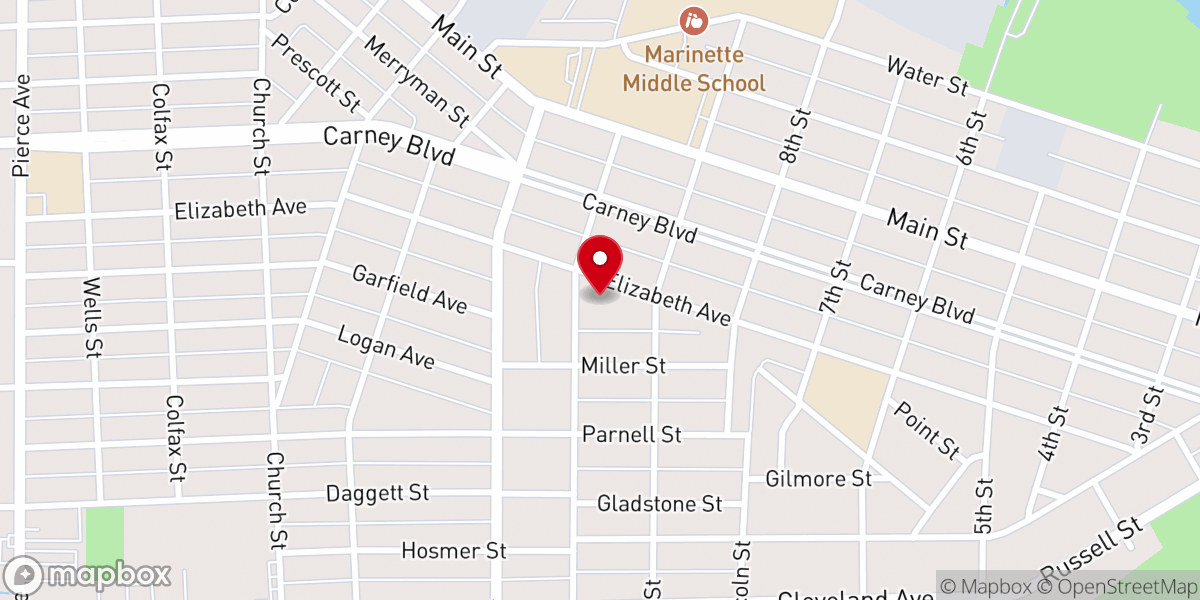 Map showing location of Friedens Evangelical Church