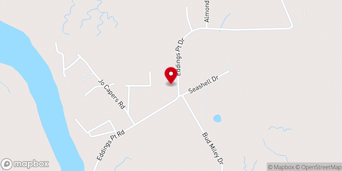 Map showing location of Eddings Point Community Praise House