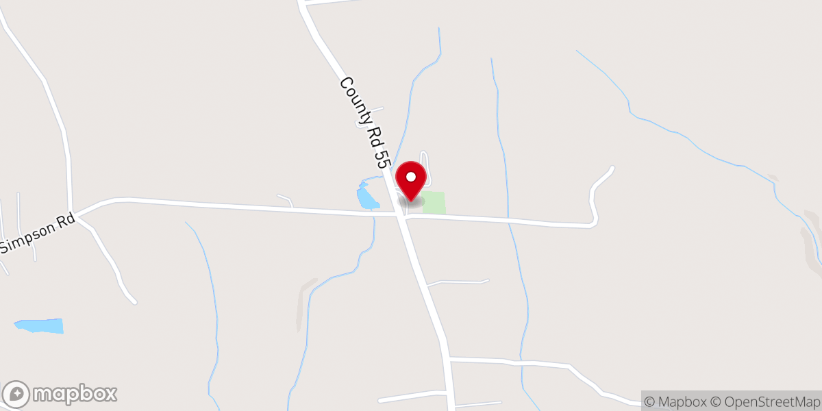 Map showing location of Sulphur Springs Freewill Baptist Church