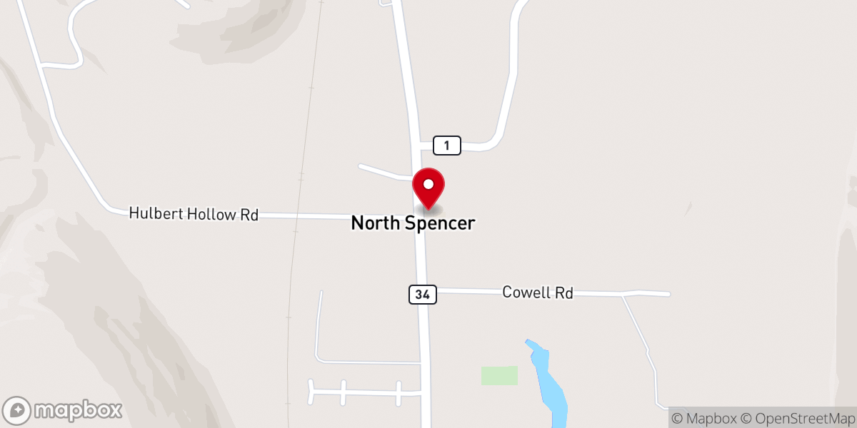 Map showing location of North Spencer Baptist Church