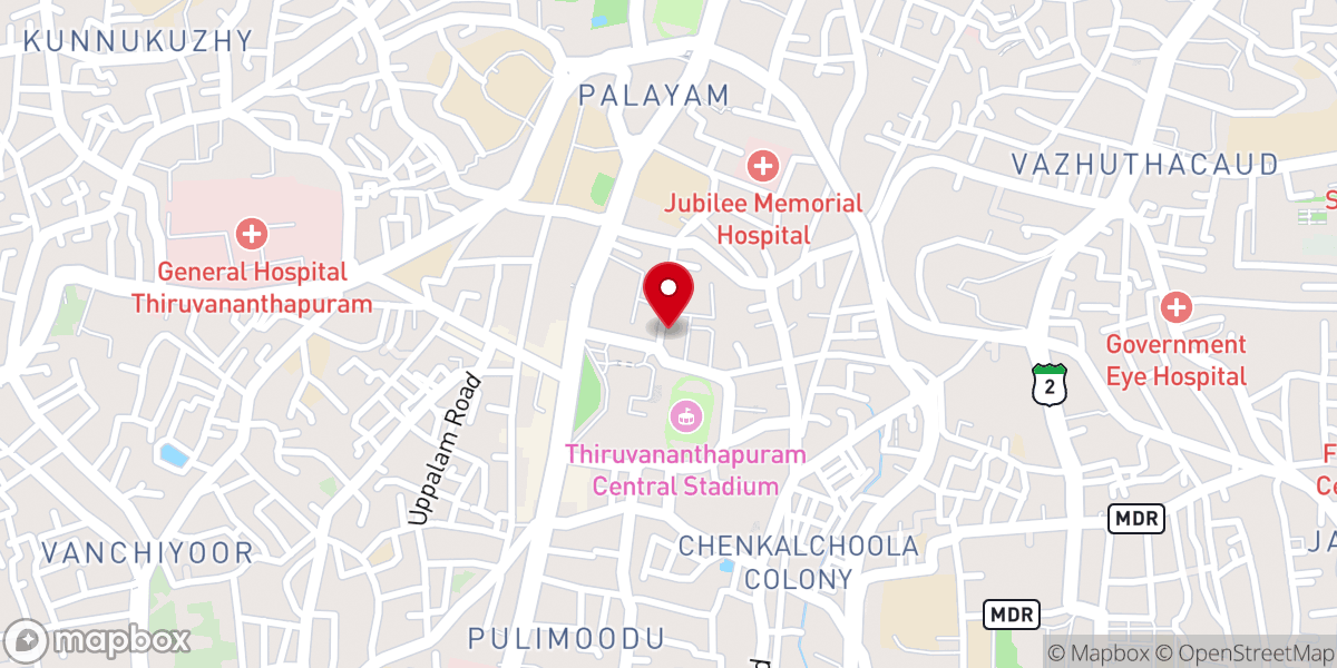 Map showing location of St. Peter's Jacobite Syrian Orthodox Simhasana Cathedral