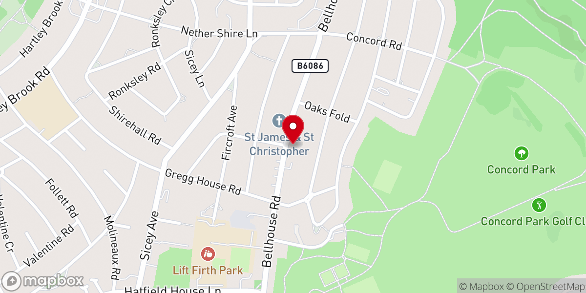 Map showing location of International Christian Worship Centre