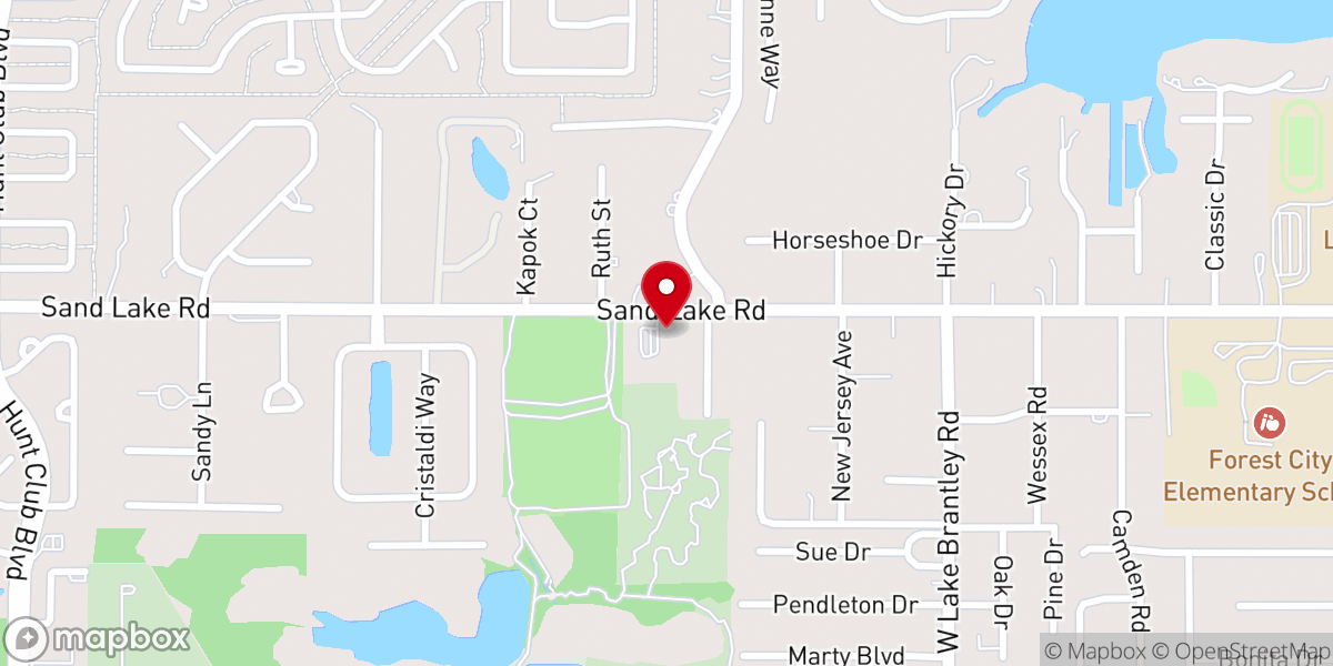 Map showing location of Orlando Central Korean Seventh-day Adventist Church