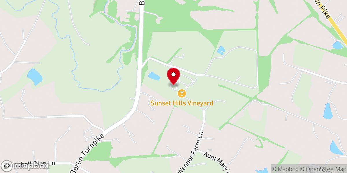 Map showing location of Sunset Hills Vineyard