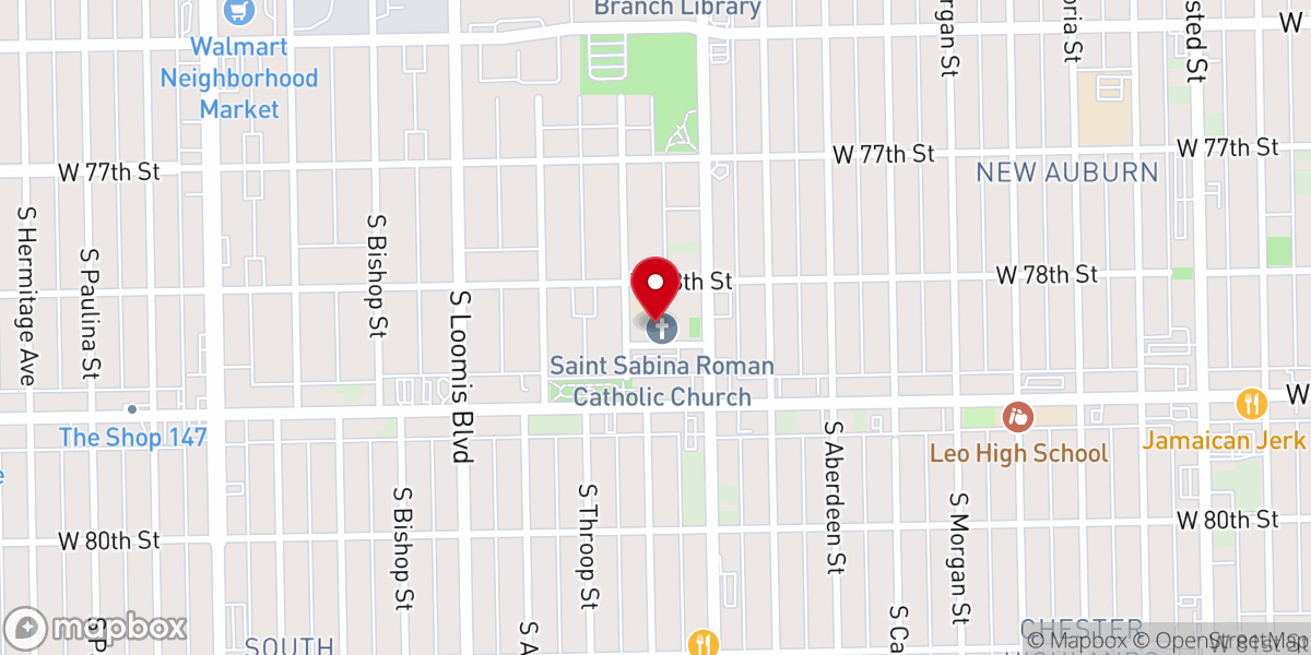 Map showing location of Saint Sabina Church