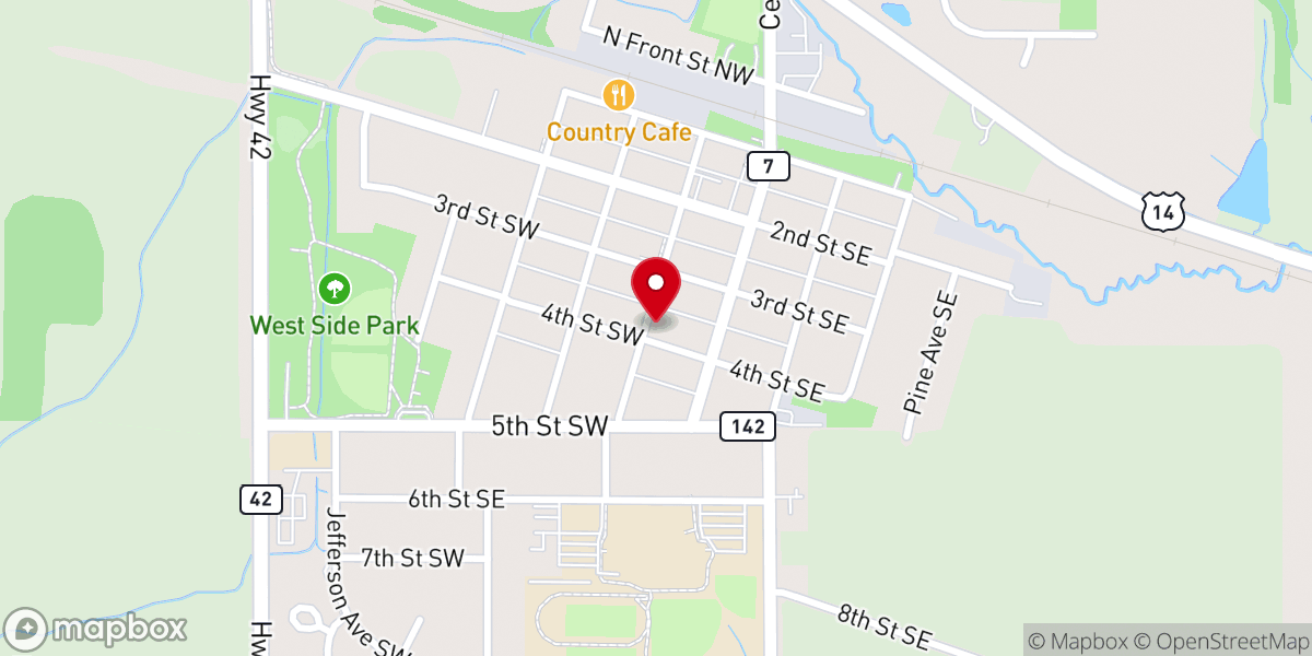 Map showing location of Faith United Methodist Church