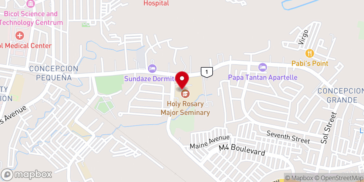 Map showing location of Holy Rosary Major Seminary