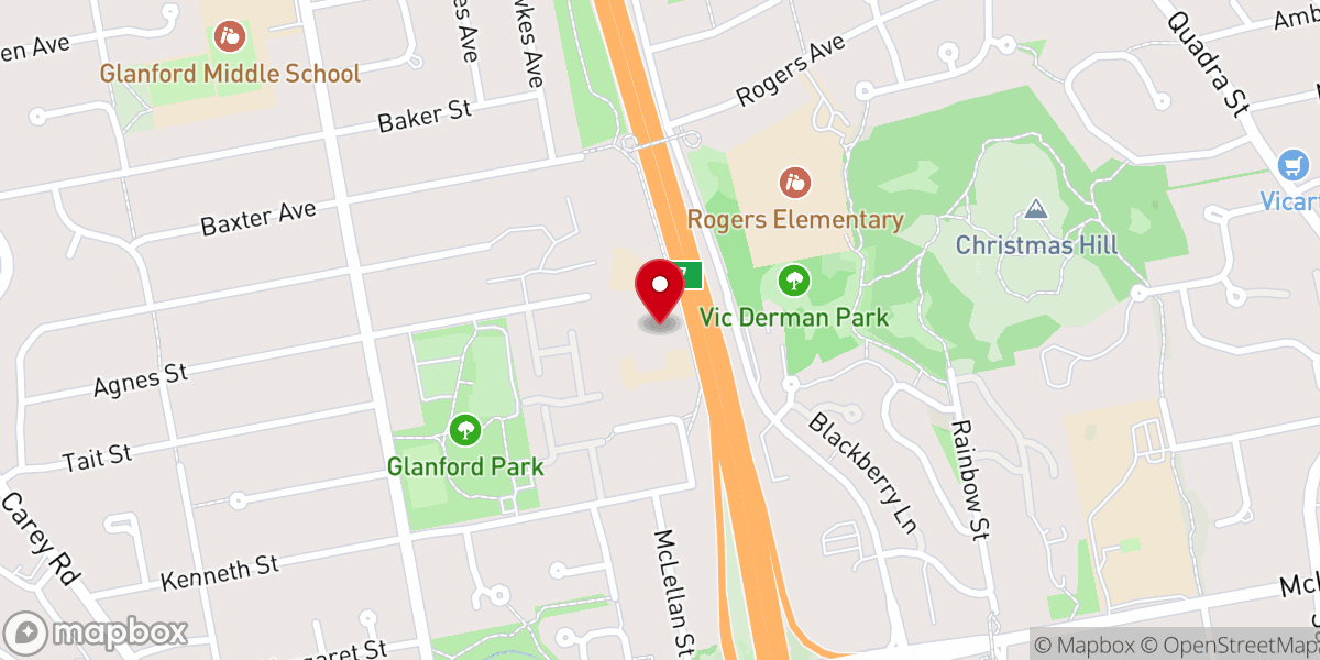 Map showing location of Victoria Christian Reformed Church