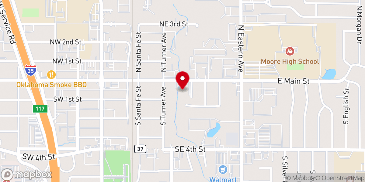 Map showing location of Cornerstone Baptist Church