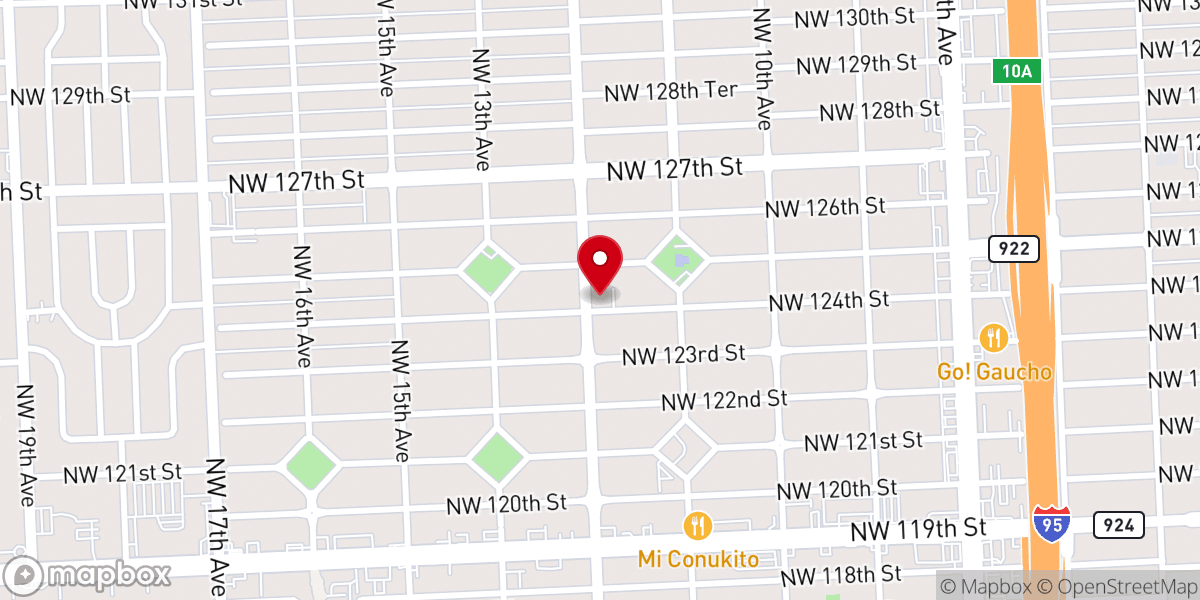 Map showing location of North Miami Church of Nazarene - Food Distribution Center