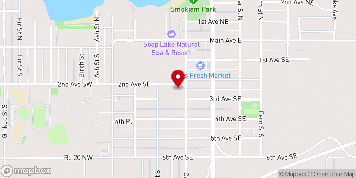 Map showing location of City of Soap Lake