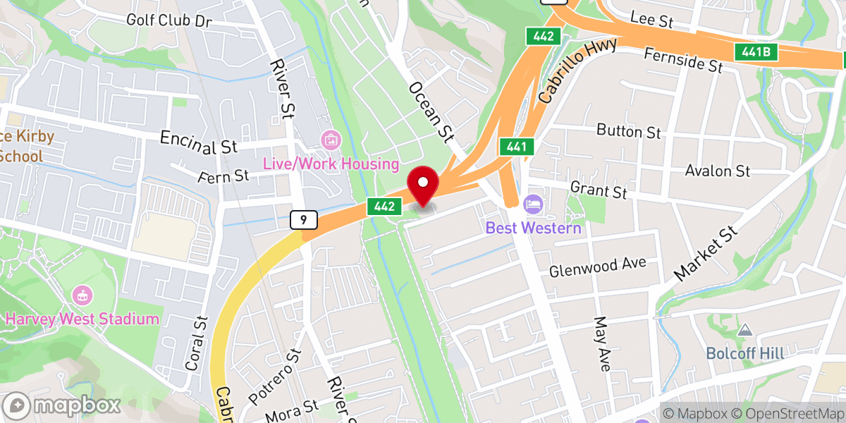 Map showing location of Santa Cruz Revival