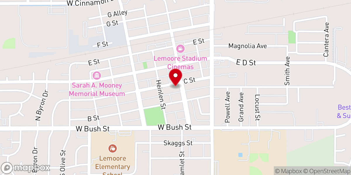 Map showing location of Iglesia De Cristo en Lemoore