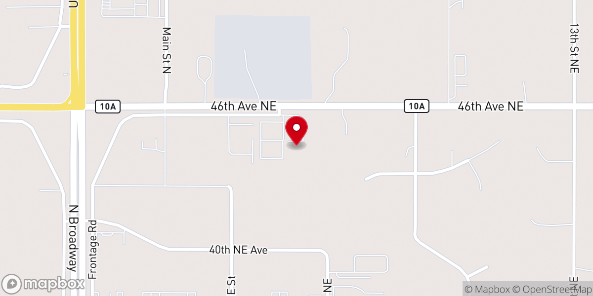 Map showing location of Minot Baptist Church