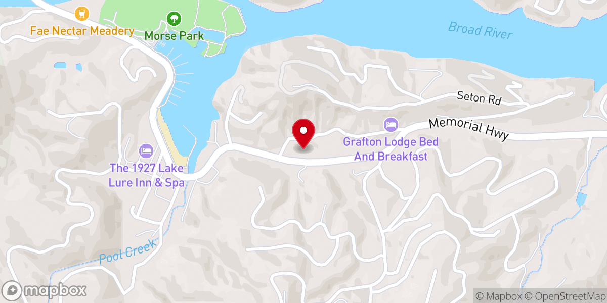Map showing location of Hickory Nut Gorge Outreach