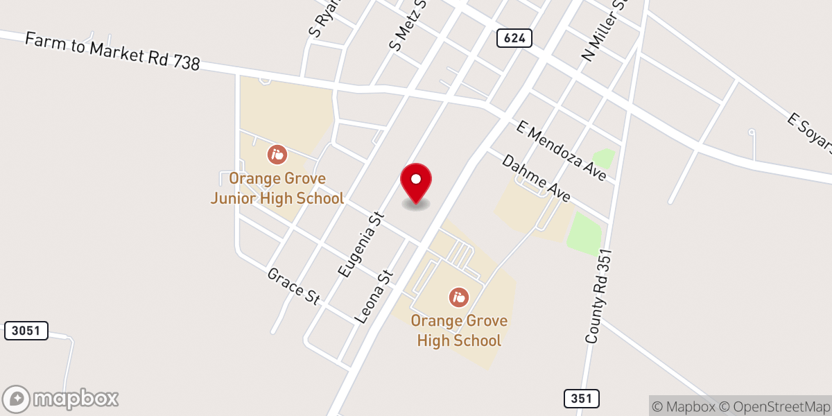 Map showing location of The Grove: First Baptist Church