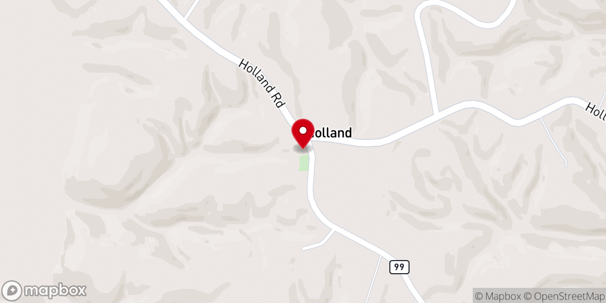 Map showing location of Holland Baptist Church
