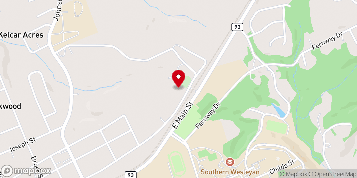 Map showing location of New Olive Grove Baptist Church