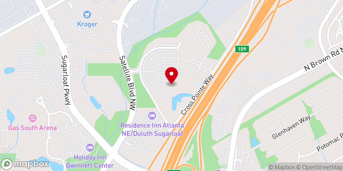 Map showing location of Cross Pointe Church