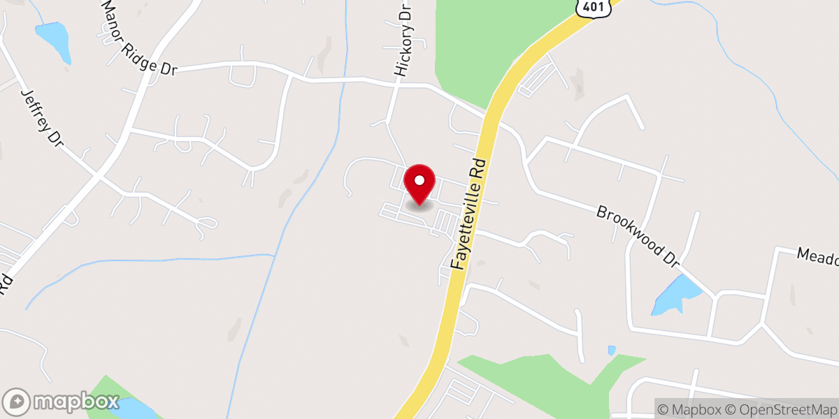 Map showing location of Mid-Way Baptist Church Raleigh NC