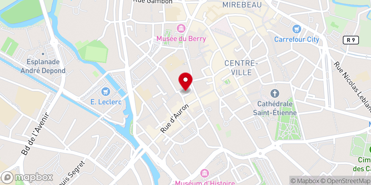Map showing location of Église Saint-Pierre de Bourges