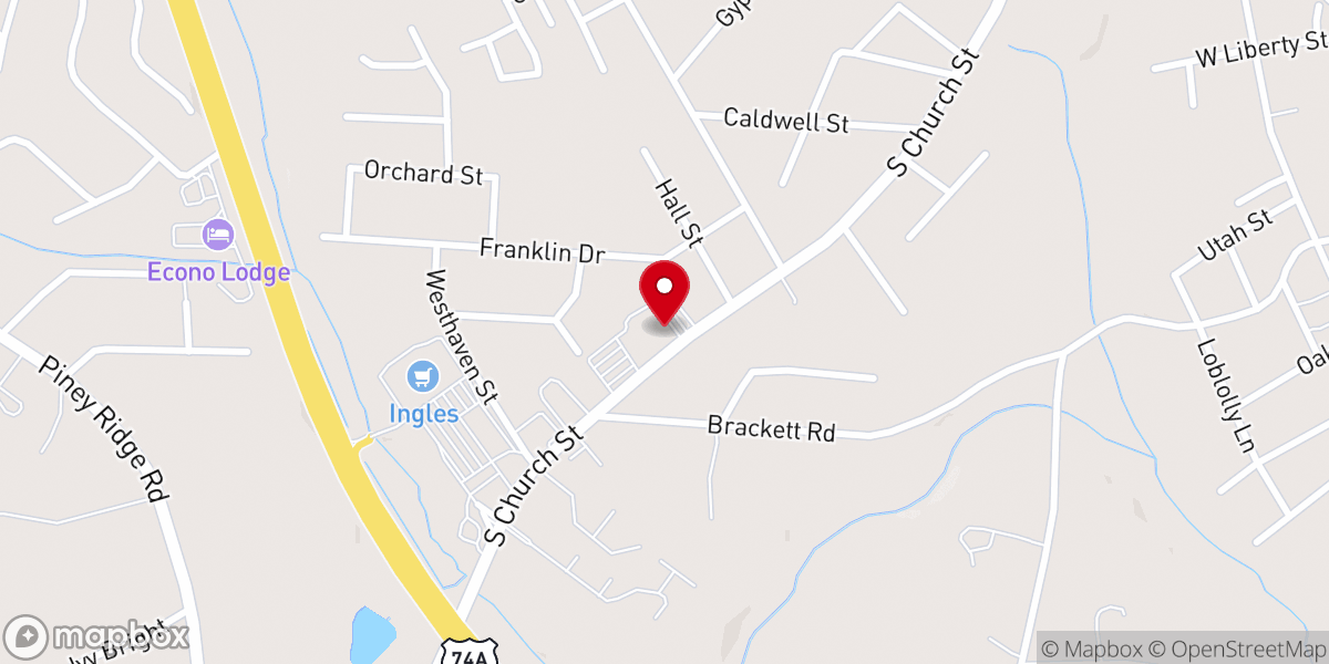 Map showing location of Crestview Church