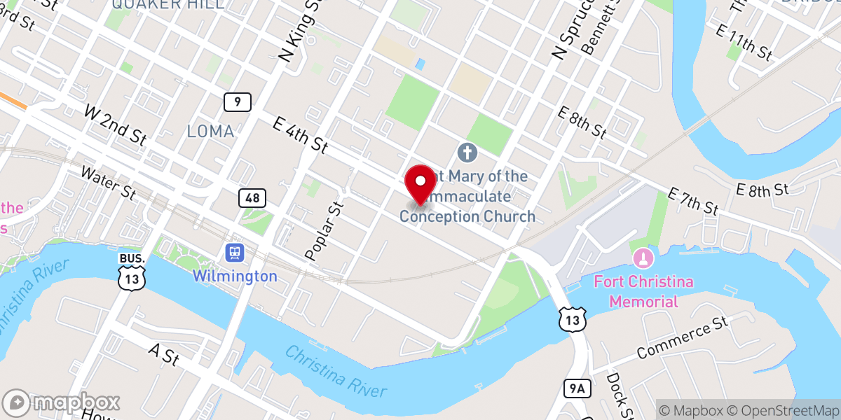 Map showing location of Friendship Baptist Church