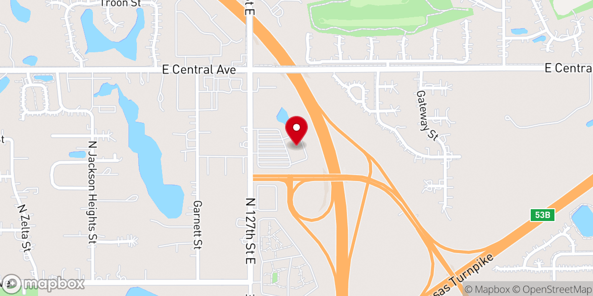 Map showing location of Life.Church East Wichita