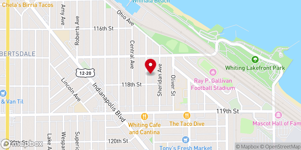 Map showing location of Sacred Heart Church