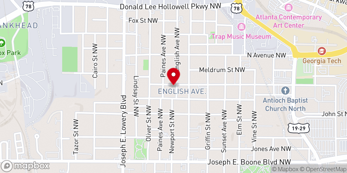 Map showing location of Pilgrim Missionary Baptist Church