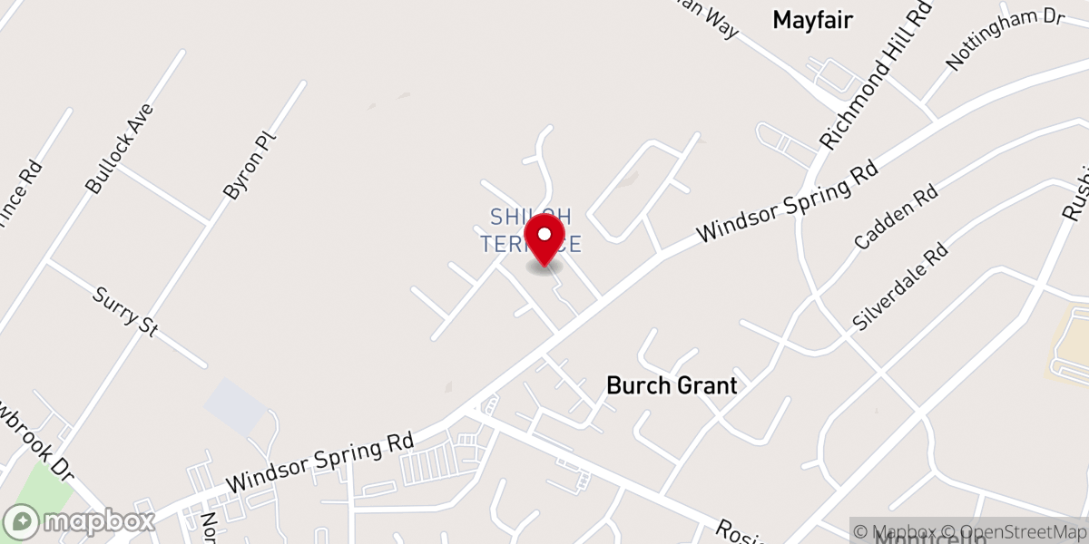 Map showing location of First Shiloh Baptist Church