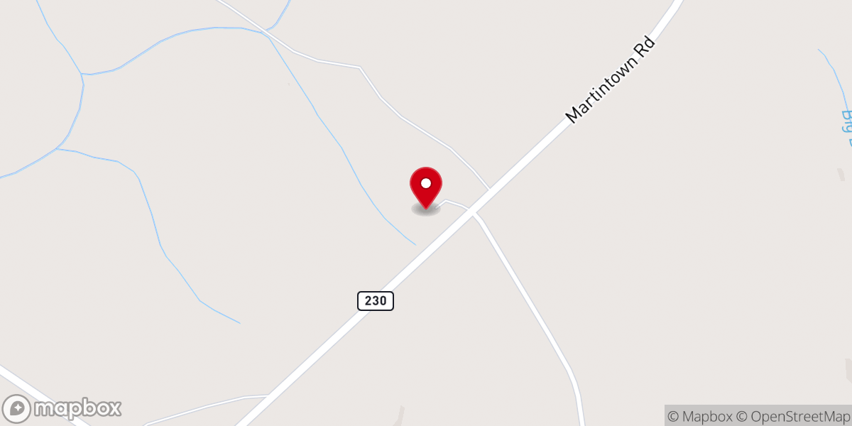 Map showing location of Mt Olive Baptist Church