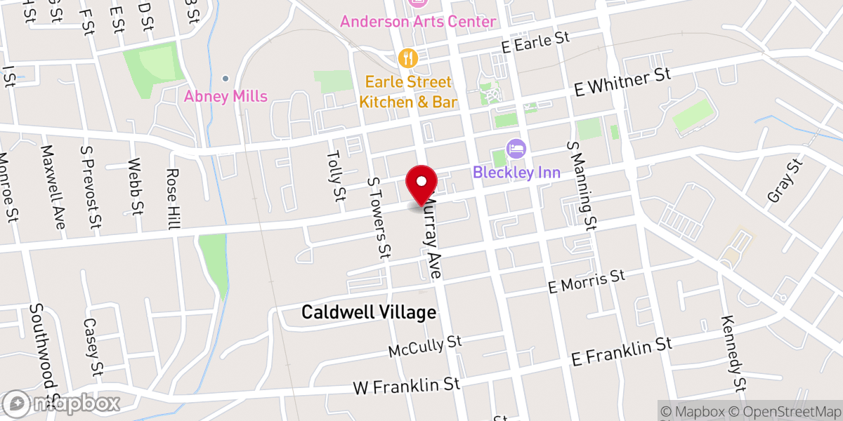 Map showing location of Thompson Centennial United Methodist Church