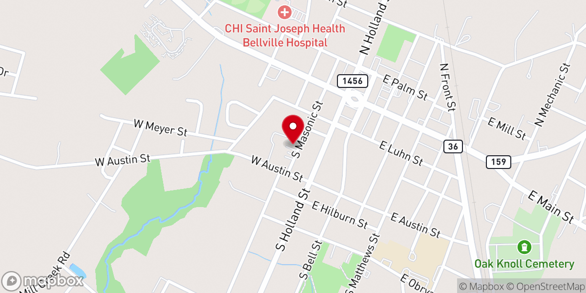 Map showing location of Bellville Methodist Church