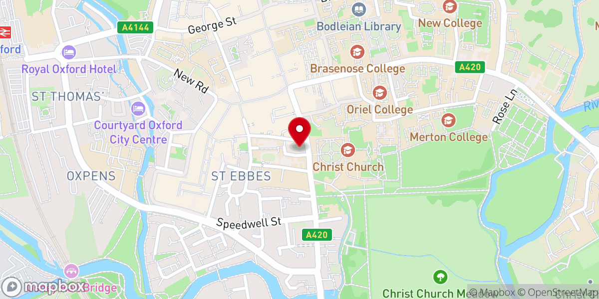 Map showing location of St Aldates Church