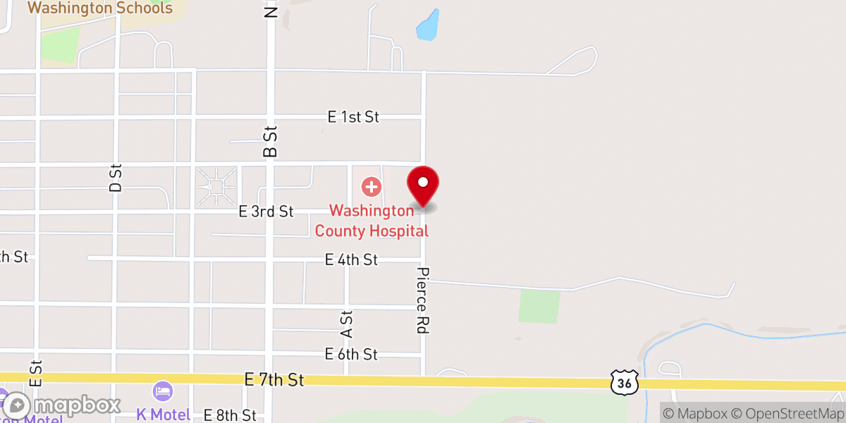 Map showing location of Washington Church-The Brethren