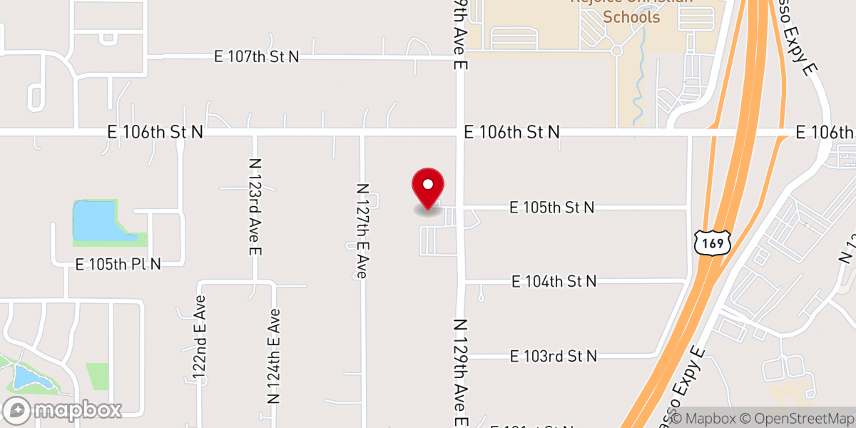 Map showing location of Owasso Church of Christ