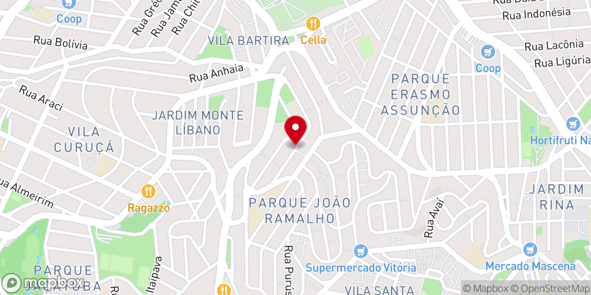Map showing location of Igreja Pentecostal