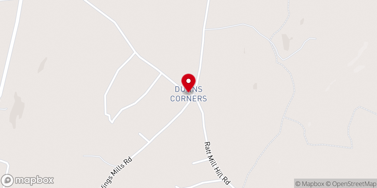 Map showing location of Dunns Corners