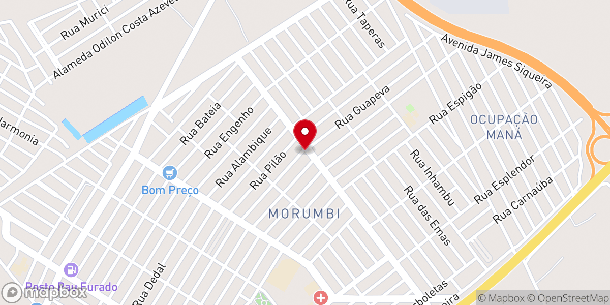 Map showing location of Igreja Batista Renascer