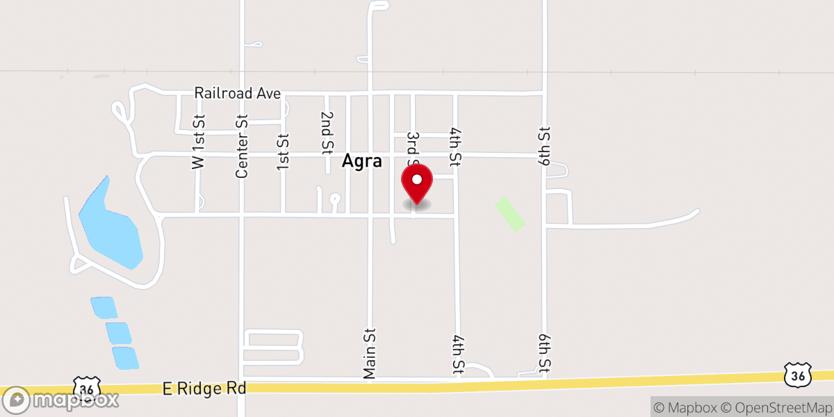 Map showing location of United Methodist Church