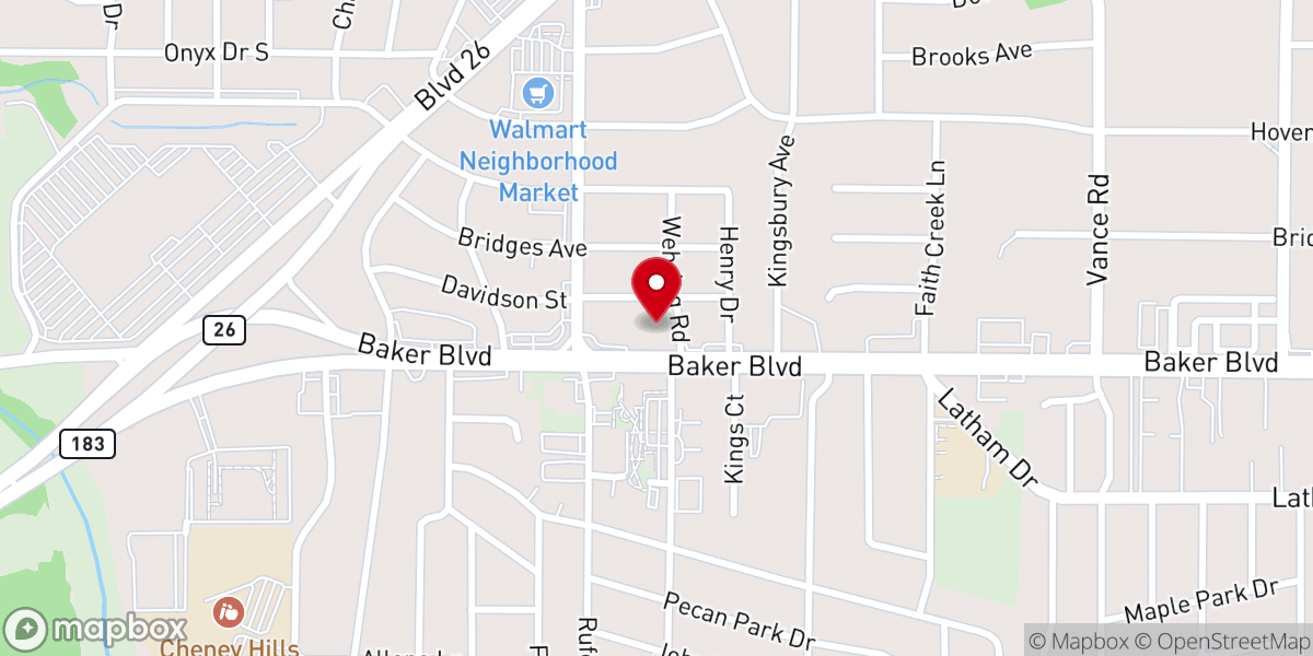 Map showing location of Faith Creek Church