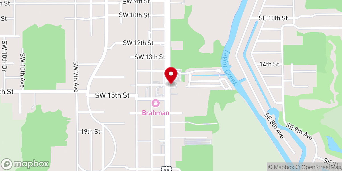 Map showing location of Okeechobee Church of Christ