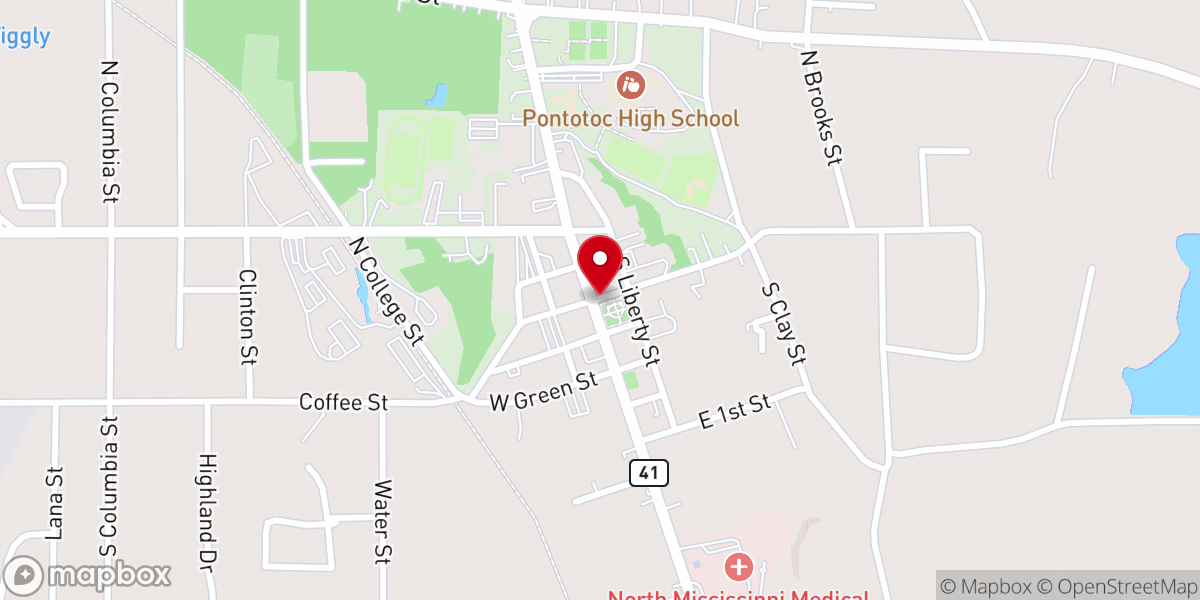 Map showing location of Pleasant grove church