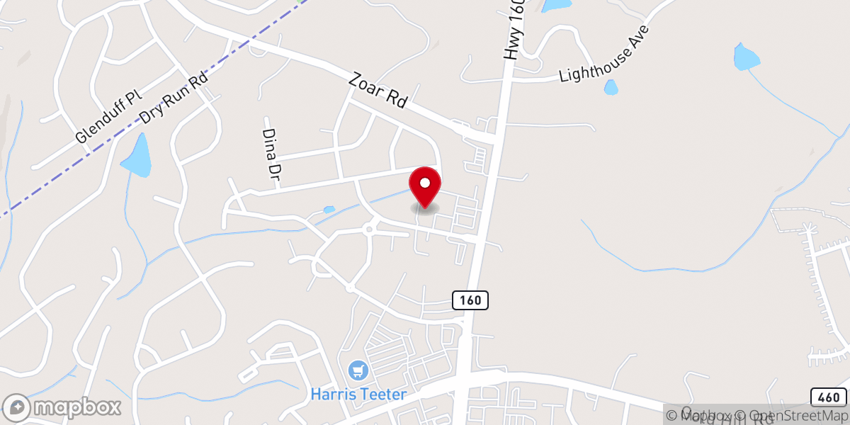 Map showing location of Winners chapel charlotte