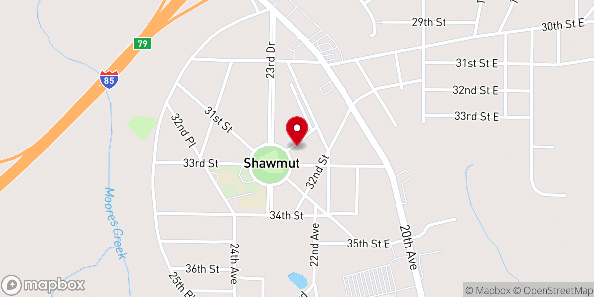 Map showing location of First Baptist Church of Shawmut